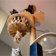 自制猫爬架diy材料DIY猫咖散件立式配件吊床太空舱实木宠物店猫舍