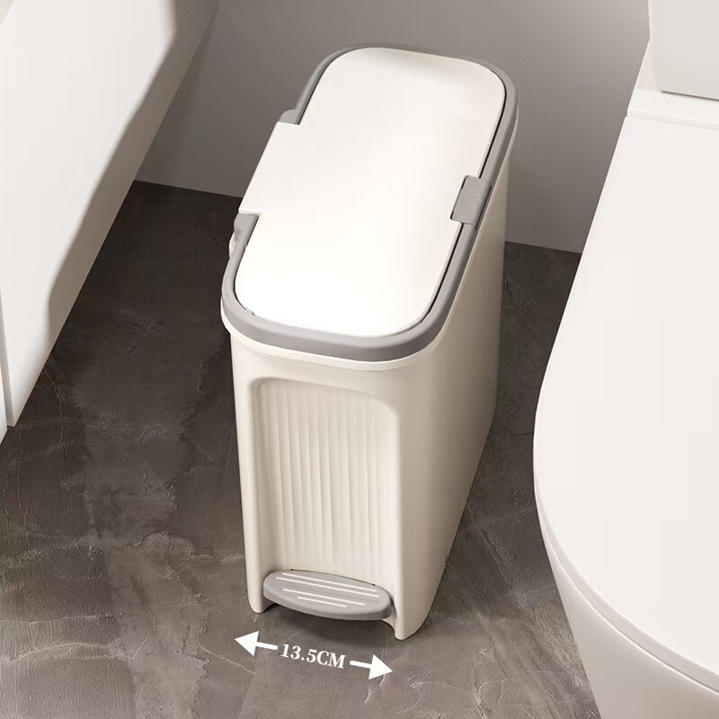 Dual-purpose Narrow Gap Trash Bin Household Kitchen Toilet Toilet with Lid Living Room Can Press Open Lid Can Step on Foot Dual-purpose Narrow Gap Trash Bin Household Kitchen Toilet Toilet with Lid Living Room Can Press Open Lid Can Step on Foot