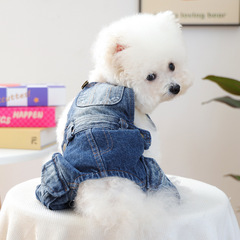 宠物衣服秋冬新款小型犬幼犬快乐狗猫保暖舒适霹雳牛仔背带裤