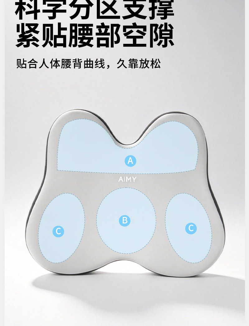 Car Lumbar Support Cushion Memory Foam Long Sitting Ergonomic Office Backrest Cushion Lumbar Support