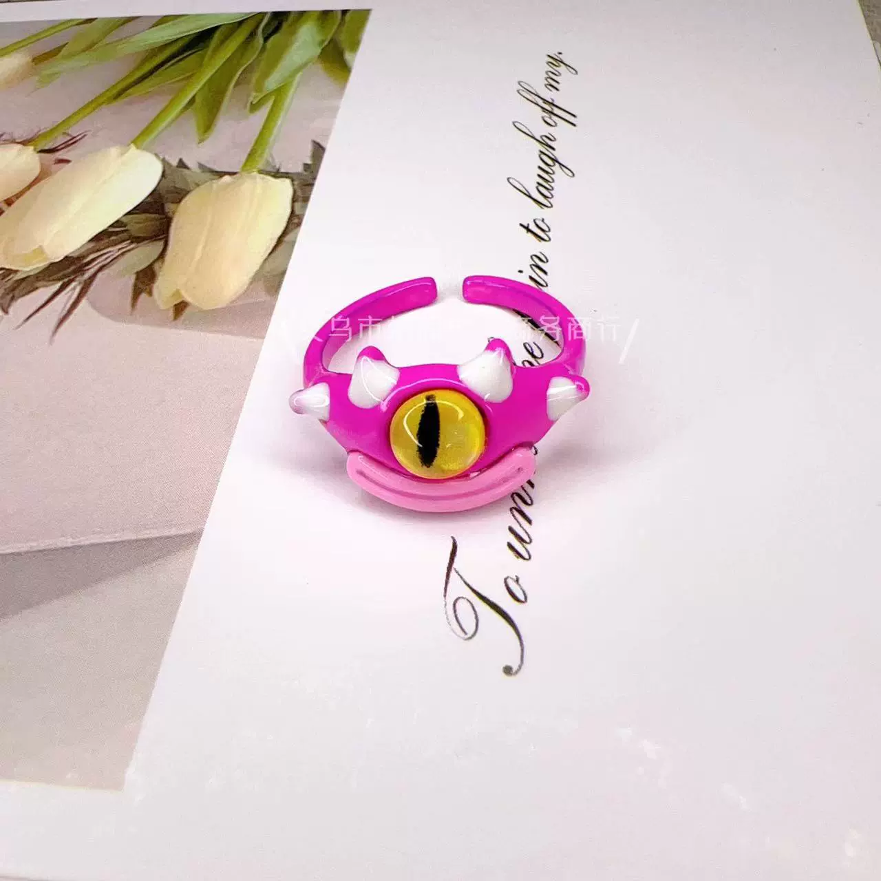 Cute cartoon one size ring, funny monster for elementary school students for beloved