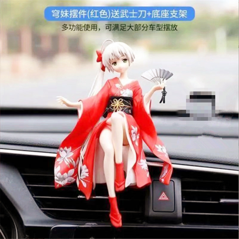 Dibujos animados de una pieza decoración del coche en línea celebridad Luffy nieve hecha a mano es decoración de la consola central del coche muñeca Linda