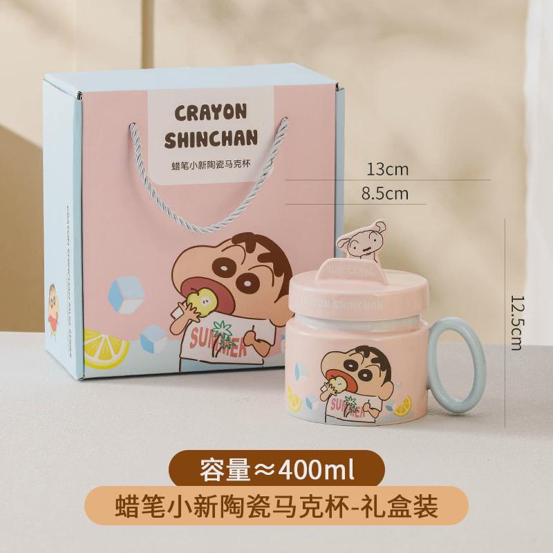 Crayón pequeño nuevo taza de agua de oficina hermosa taza de marca para estudiantes de alto valor de regalo de cumpleaños taza de cerámica con tapa