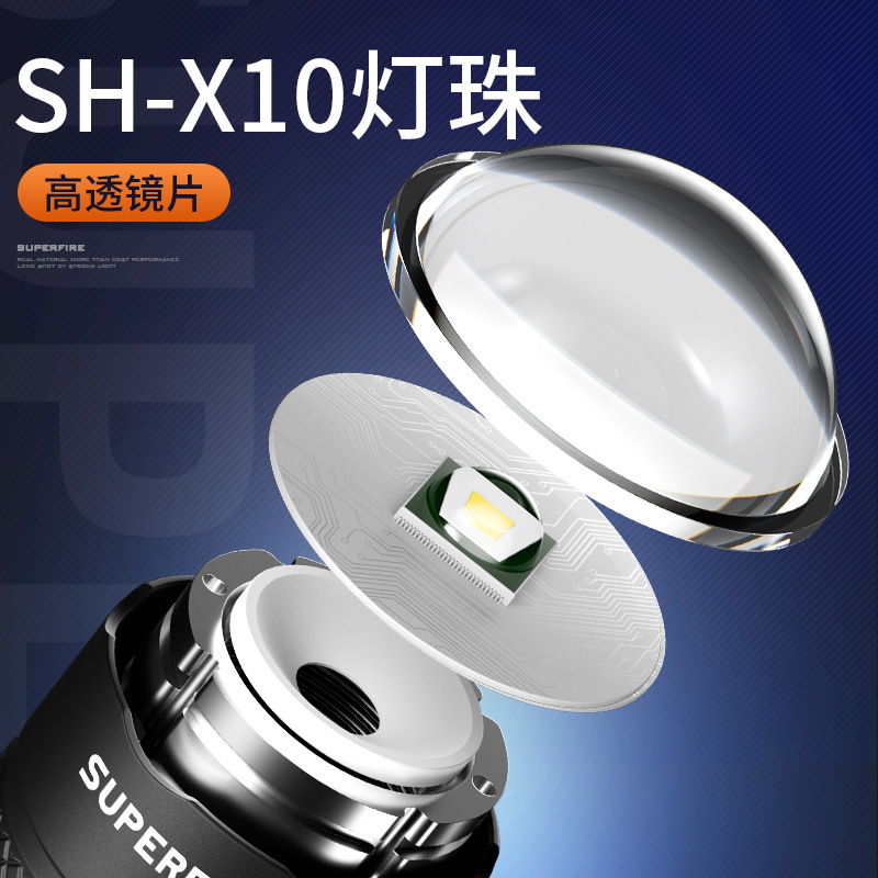 Linterna recargable Shenhua F1 doméstica duradera super brillante mini mini portátil de emergencia de enfoque de luz