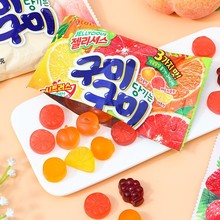 韓國進口樂天水果味軟糖整盒12包橡皮糖QQ糖兒童休閑零食