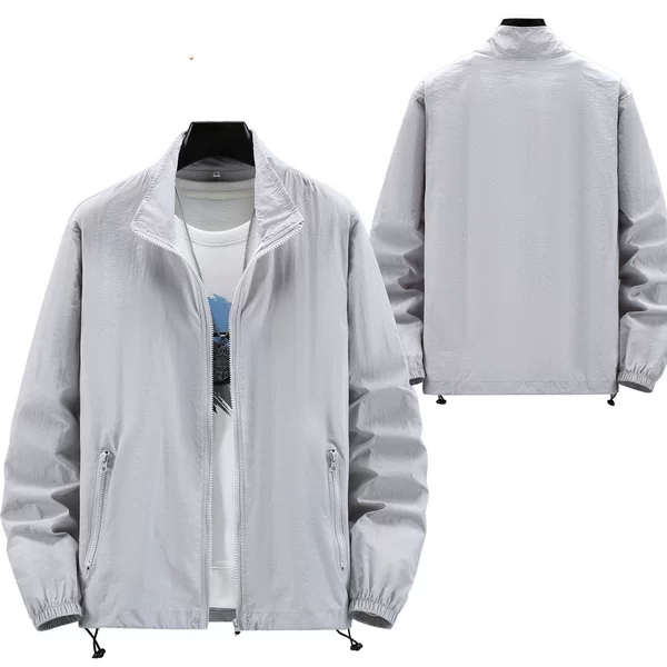 Foreign Trade Cross-border Sun Protection Clothing Men's Summer Ultra-thin Breathable Quick-drying Clothing Sports Sun Protection Clothing with Lapel Plus Large Size Fashion