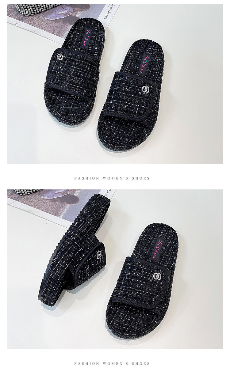 Women's Thick-soled Casual Velcro Slippers For Summer Wear_voghion.com