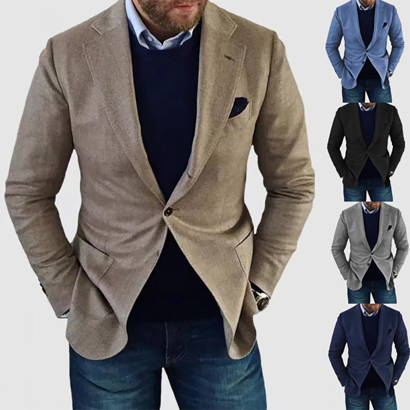 Cross-Border Foreign Trade New Men's Clothing Slim Men's Retro Commuter Suit Tops Jacket European Size Wedding Party Suit Cross-Border Foreign Trade New Men's Clothing Slim Men's Retro Commuter Suit Tops Jacket European Size Wedding Party Suit