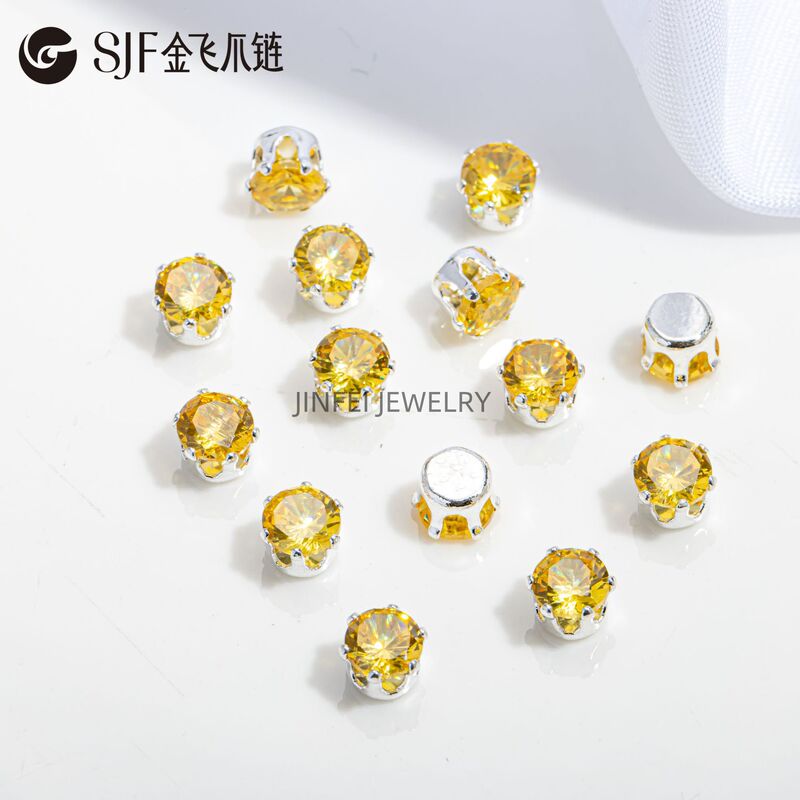 圆形爪水晶锆石华子爪钻diy手链项链饰品配件婚纱辅料婚纱舞蹈服|undefined