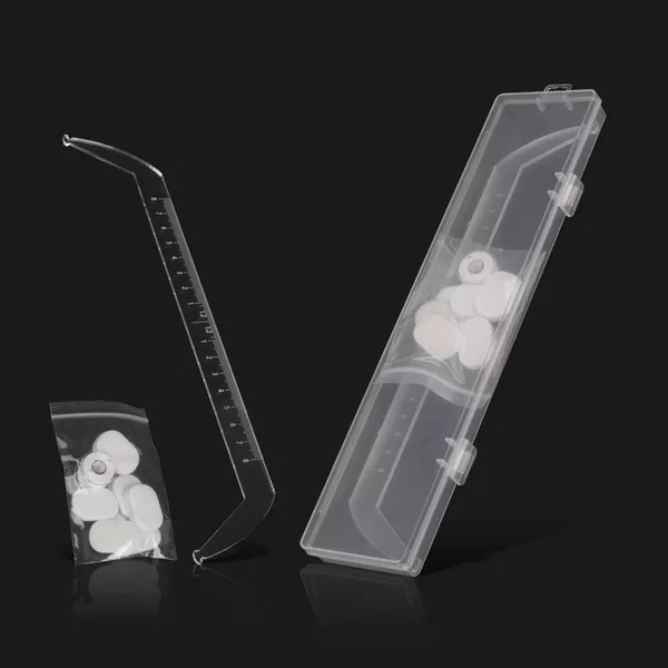 Cross-Border Acrylic Transparent Level Ruler Set Box Pattern Embroidery Positioning Line Drawing Auxiliary Balance Symmetry Eyebrow Ruler with Ink Line Measurement