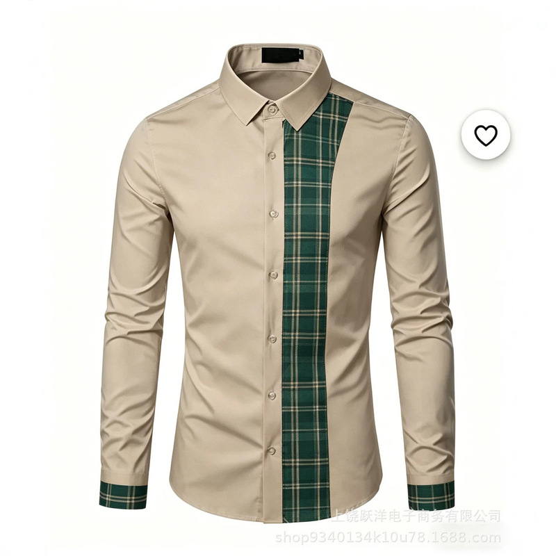 2026 Light-colored men's shirt, casual white shirt, high-quality long-sleeve turn-down collar, street fashion, European and American cross-border shirt 2026 Light-colored men's shirt, casual white shirt, high-quality long-sleeve turn-down collar, street fashion, European and American cross-border shirt