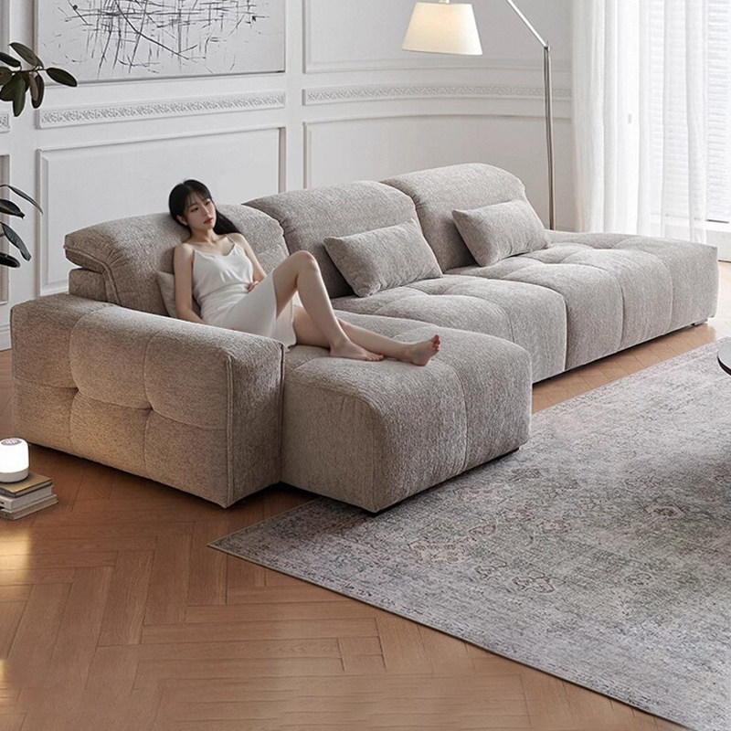 Modern Minimalist Modular Sofa, Living Room Fabric Cube Chaise Lounge Combination Sofa, Homestay Villa Sofa