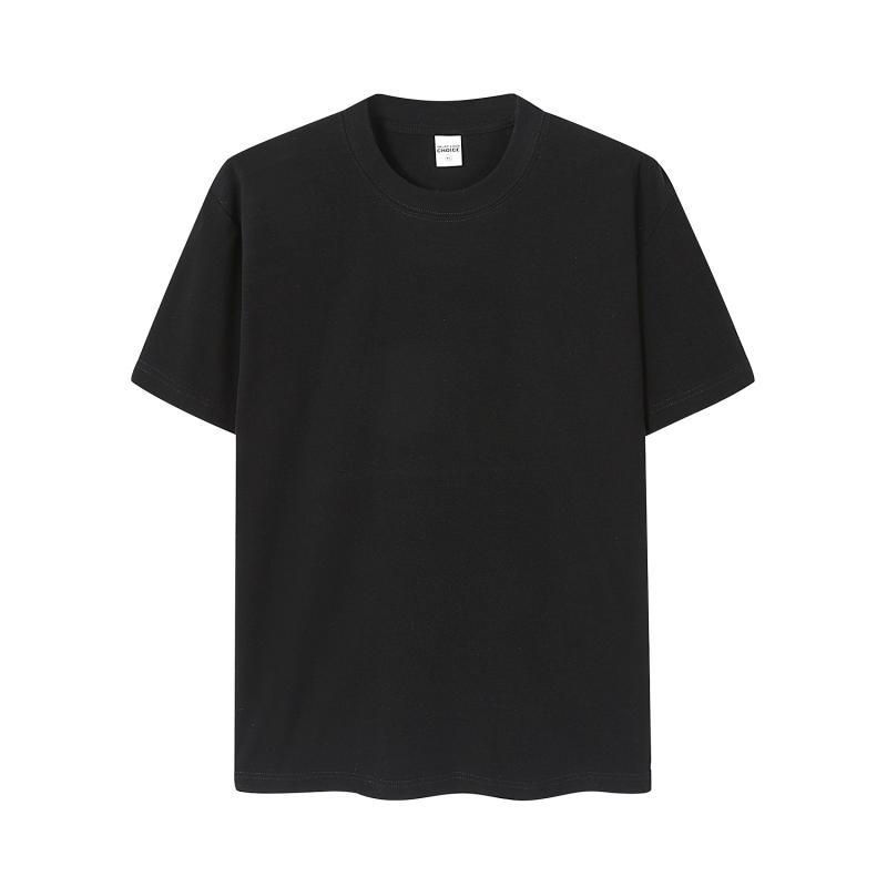 Camiseta de cuello redondo regular de hilo de spandex pesado de 230g, moda de verano