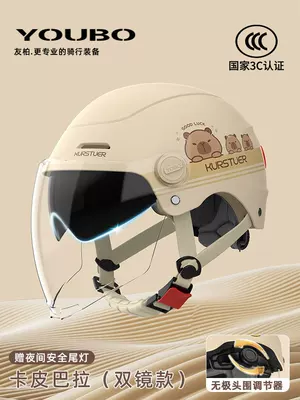 Motosiklet kaskı (dəbilqə) — Seasons, Summer Sun Protection Safety Helmet - 3c-dual-mirror-model-khaki-hd-dual-mirrors-safety-tail-light-new-national-standard-class-a-one-size