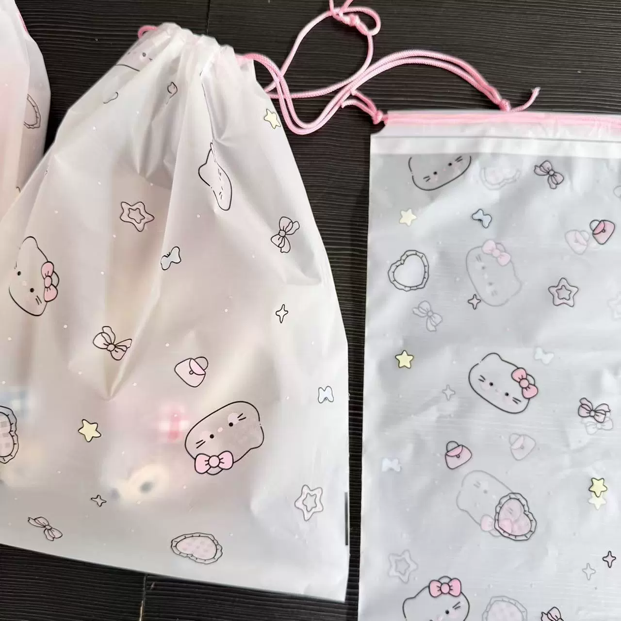 Hello Kitty, сумка для хранения, милый мешок для обуви, водонепроницаемые чехлы для обуви для выхода, на шнурке