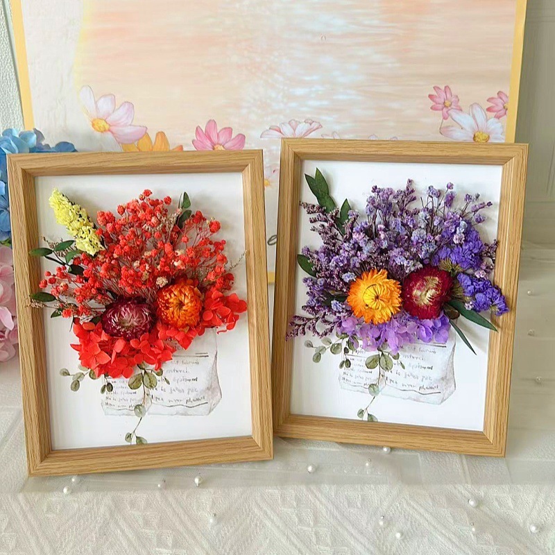 永生花干花材料包DIY简约贴画相框团建礼物团建活动花艺课武汉花|undefined