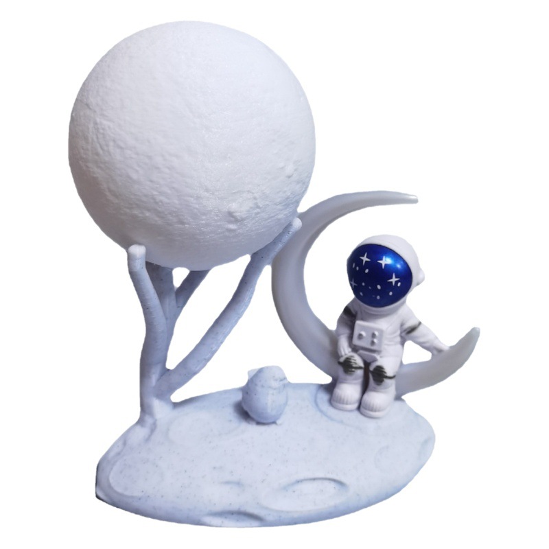 Spaceman decoración astronauta lámpara de mesa Linda luz de la noche Luna Linda muñeca luz recargable Luz de escritorio