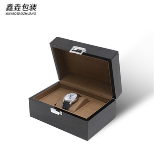 Cross-border exclusive for high-end watch packaging box flip bright face Japanese character lock jewelry storage box holiday gift wooden box