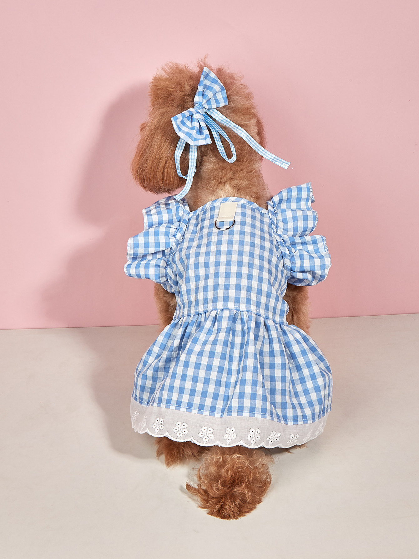Sweet Cotton Plaid Bow Knot Pet Clothing display picture 1