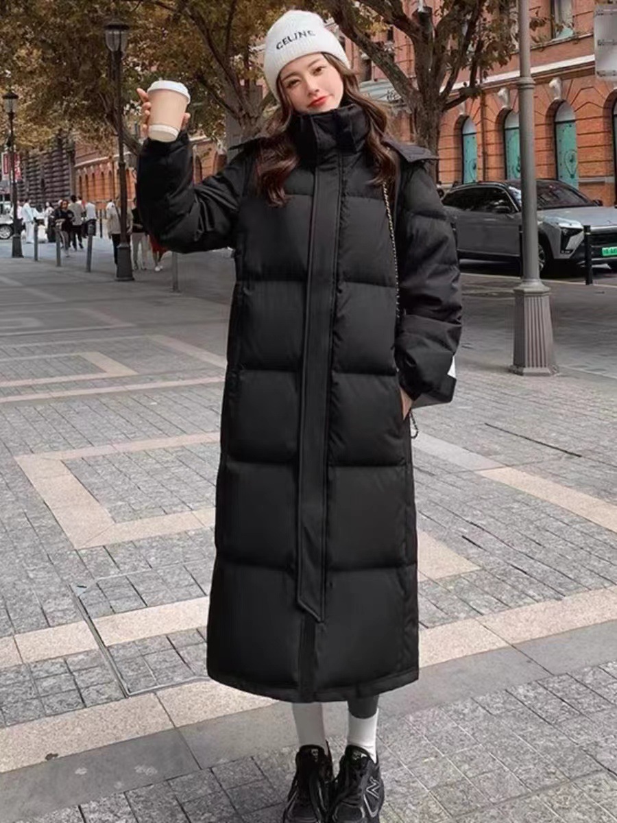 2023新型冬ダウン綿服女性韓国版の中長タイプの膝を越えてゆったりしたカップルの中劇綿服コート