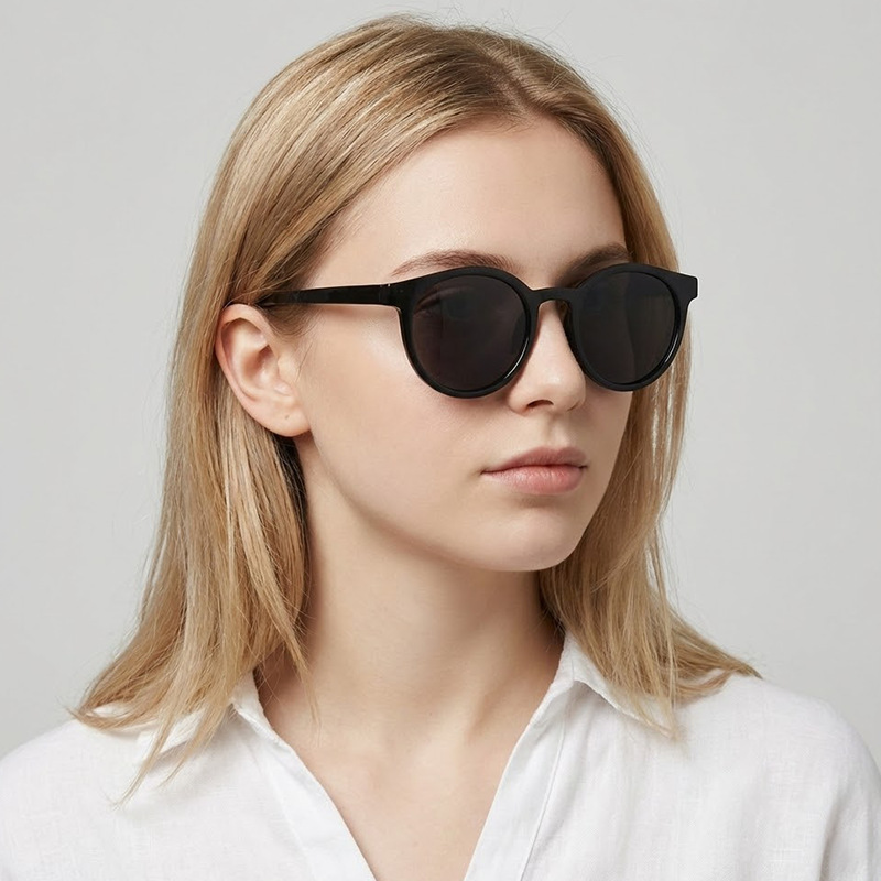 Korean Fashion Retro Plain Tone Hot Internet Celebrant Sunglasses Mocha Milk Tea Color Sunglasses Simple Sun Eyes
