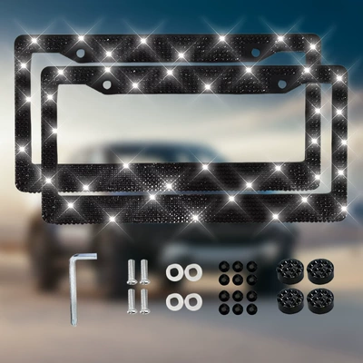 Round Hole Plastic acrylic drill — License plate holder/license plate holder - double-pack-black