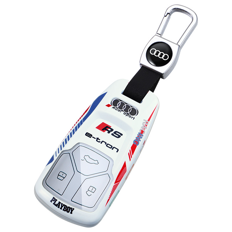 24種類のアウディa6lキーホルダーq7 q4etron新a8q8車q5l a4lケースa3 a5 a7lボタンを適用