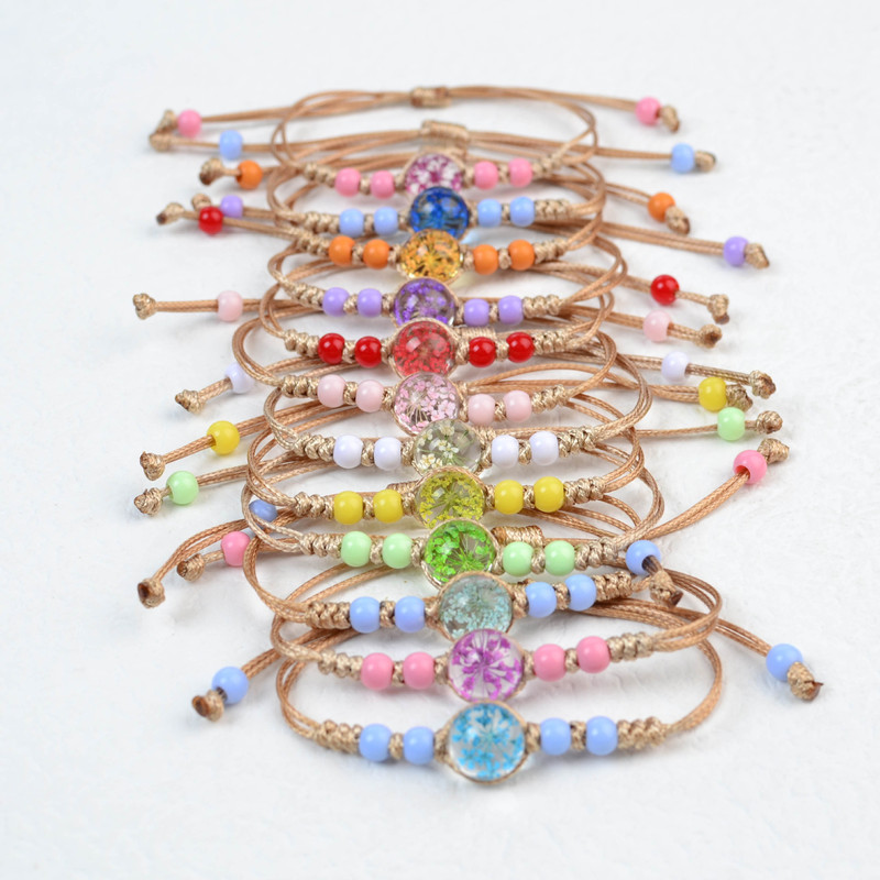 Factory Supply Dried Flower Bracelet Eternal Flower Bracelet Jingdezhen Handmade Woven Cross-border Hot Pastoral Style