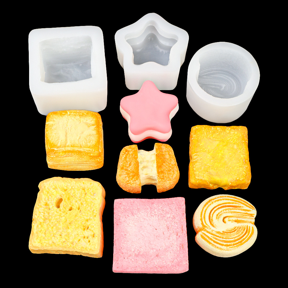 Molde de estrella de sándwich de tostadas de Melaleuca Molde de estrella de sándwich de tostadas de bricolaje de yeso de jabón hecho a mano Molde de mousse de chocolate
