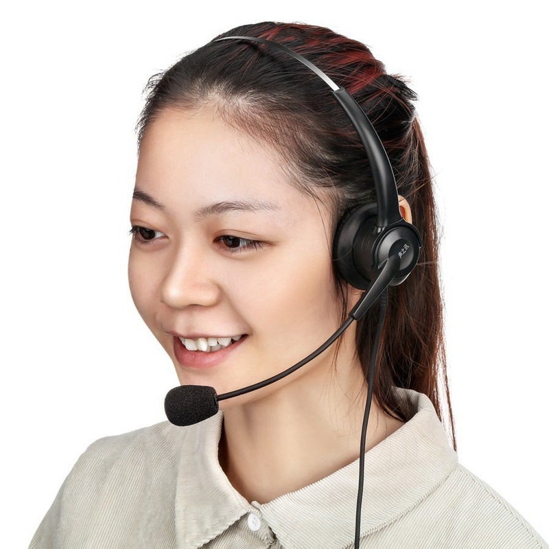 New Special Telephone RJ9RJ11 Crystal Head Operator Headset Customer Service Electric Pin Call Center Landline Headset
