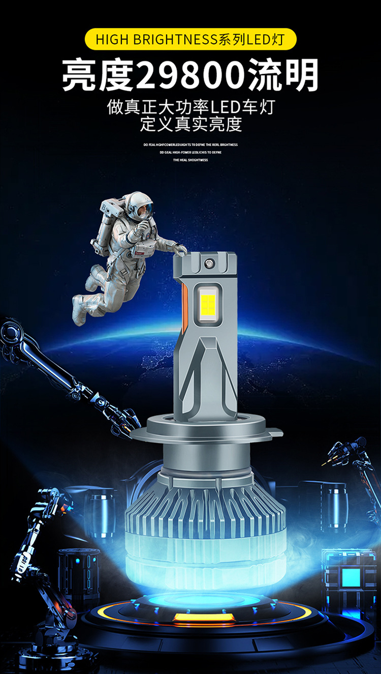 Cross-Border Car Led Headlight 140W High Power Headlight 9005 Far and Low Beam H1 Super Bright H11 Laser H4 Car H7