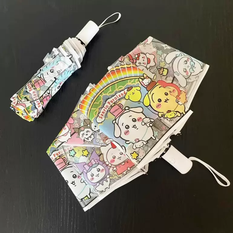chiikawa雨伞透明日系可爱卡通学生折叠伞成人儿童自动雨伞批发