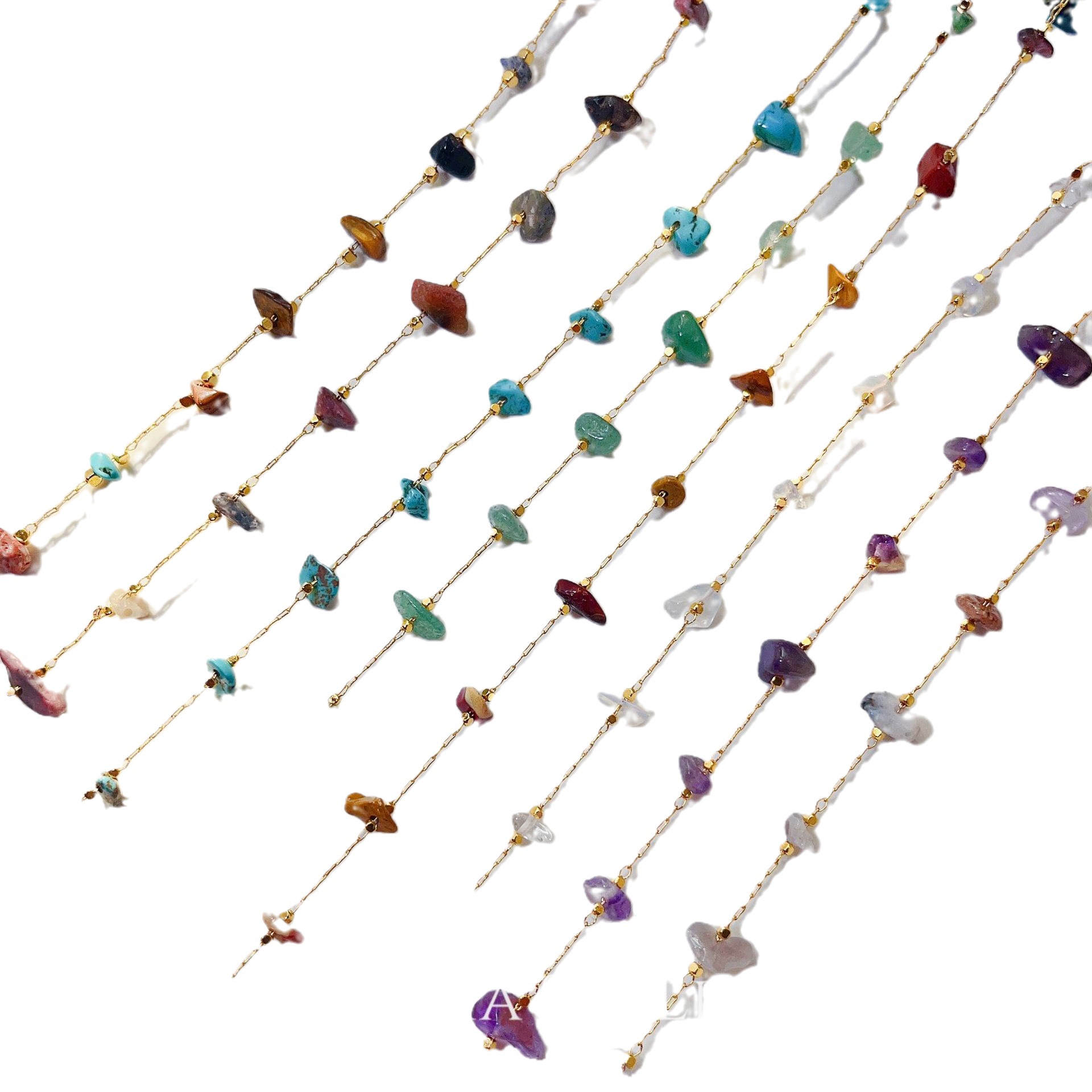 Color de cobre retención 14K Piedra Natural cadena suelta vintage color grava collar pulsera DIY joyería hecha a mano