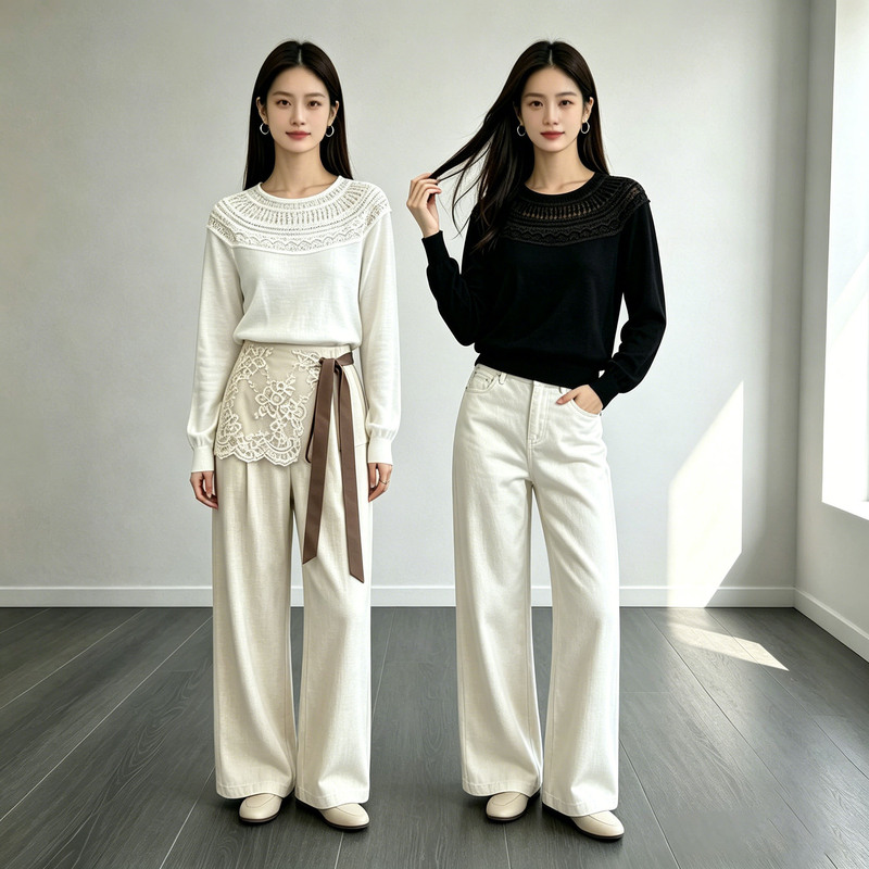 French-Style Mulberry Silk Knitwear 2026 Autumn New Gradient Hollow Jacquard Short-Sleeve Factory Direct Sale Customizable