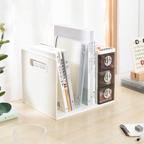 Simple bookshelf desktop bookshelf storage box light luxury fashion office student desktop books and stationery organization