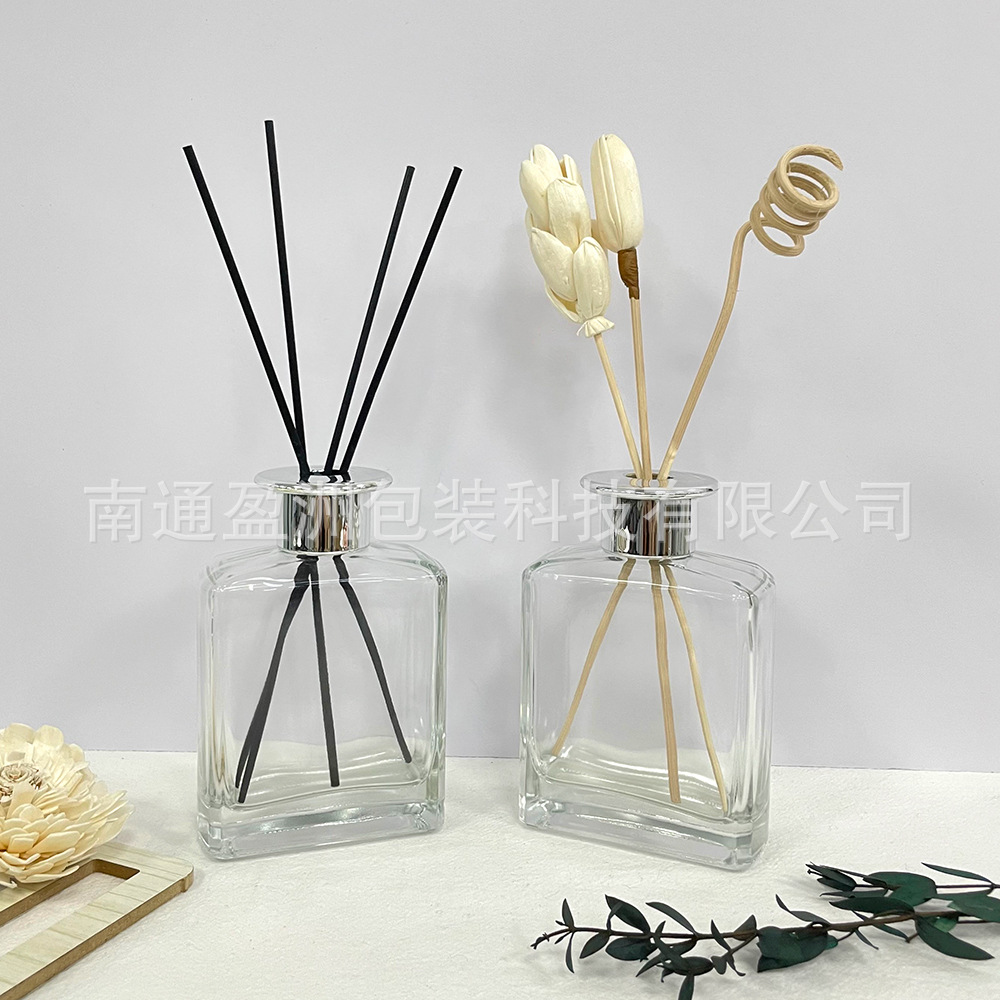 新品批发200ML螺口四方扁瓶香薰玻璃瓶 无火藤条挥发空瓶家居香氛