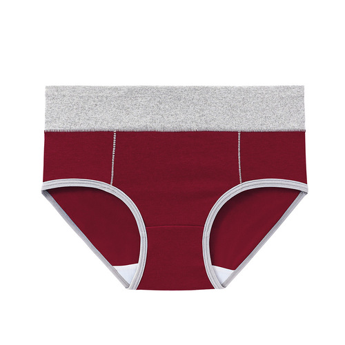 Carefully selected cross-border plus-size color-block black cotton mid-rise triangle panties, hip-enhancing undergarments for women—designed to slim the waist, perfect for international trade and Western styles.