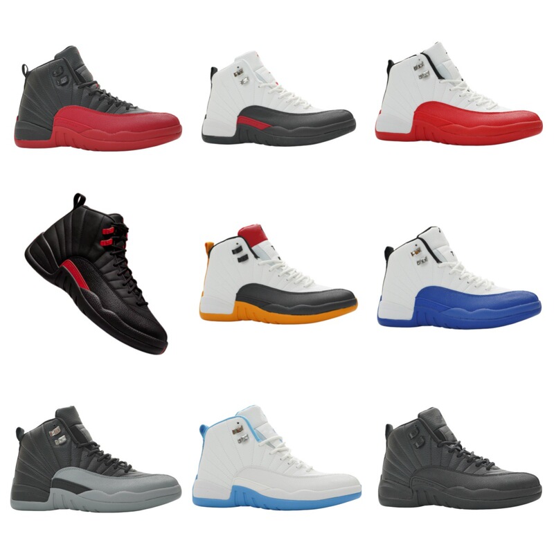 Cross-Border Putian Factory Aj12 High-Quality White, Blue, Red, Black, Silver Buckle Foreign Trade Jordan 12 Men's and Women's Sports Basketball Shoes