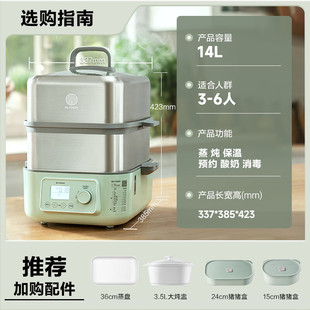 -Bei-Ding Electric Steamer, Steaming and Stewing Pot, Stainless Steel Electric Stewing Pot, Multi-Purpose Pot, Multi-Functional Multi-Layer G68