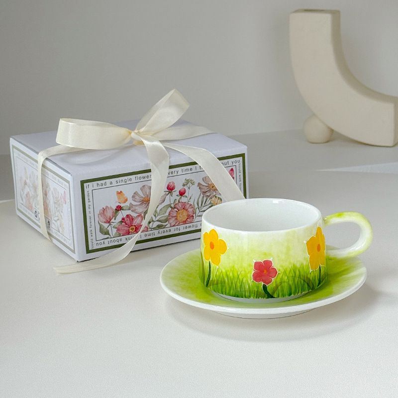 Vintage Tulip Coffee Cup Plate Set Tea