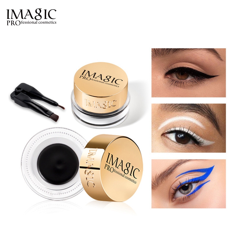 Imagic Popular Eyeliner Quick-Drying Waterproof Non-Smudge Natural Long-Lasting Portable Eyeliner with Brush Export Wholesale