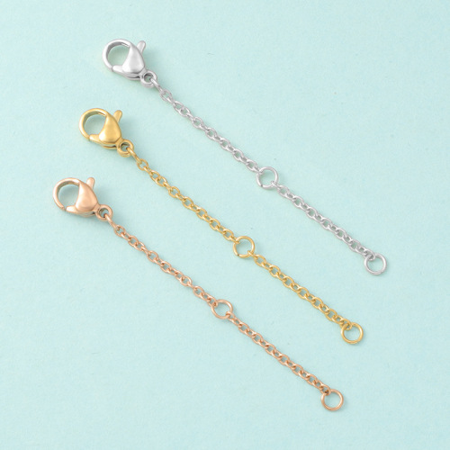 Cross-border new stainless steel chain jewelry accessories DIY hanging lobster clasp multi-specification adjustable small tail pendant tail chain