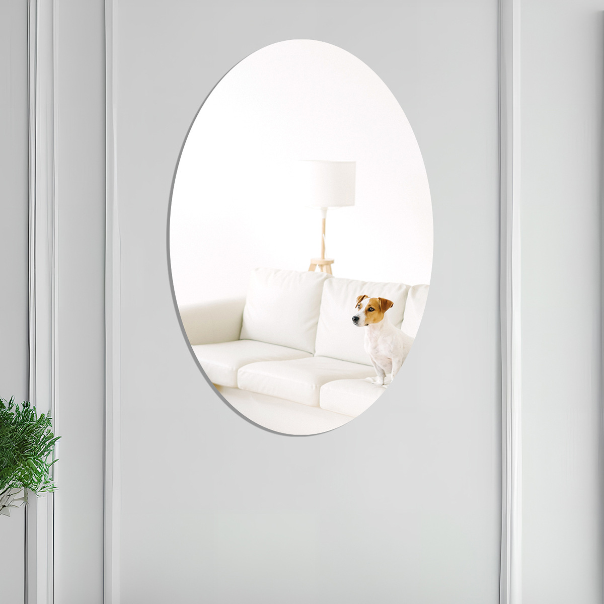 Oval 3d akryl spegel väggdekal för sovrum och vardagsrum_voghion.com