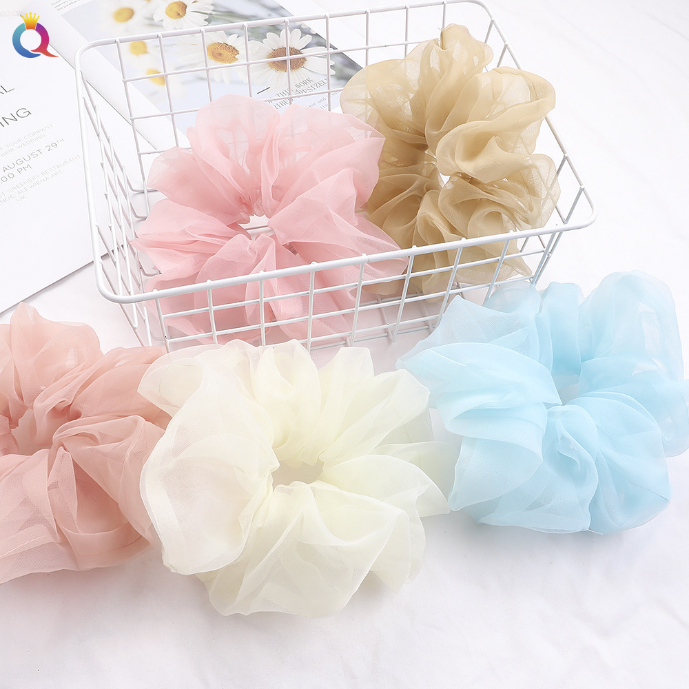 Qiyue super grande filato di seta brillante intestino crasso anello per capelli piccolo fresco corda per la testa organza cravatta per capelli anello per intestino crasso corda per capelli all'ingrosso_voghion.com