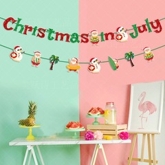 Cross-border Australia summer July Christmas decoration pull-up banners, summer party decoration Santa Claus pull-up banners