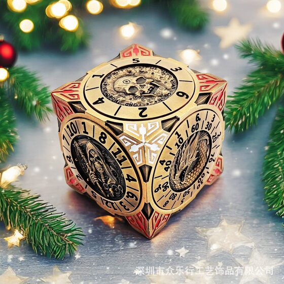 7-in -1 Six-sided Spin DND Dice Metal Dungeons & Dragons Polyhedron Keshulu Color Running Group Board Game