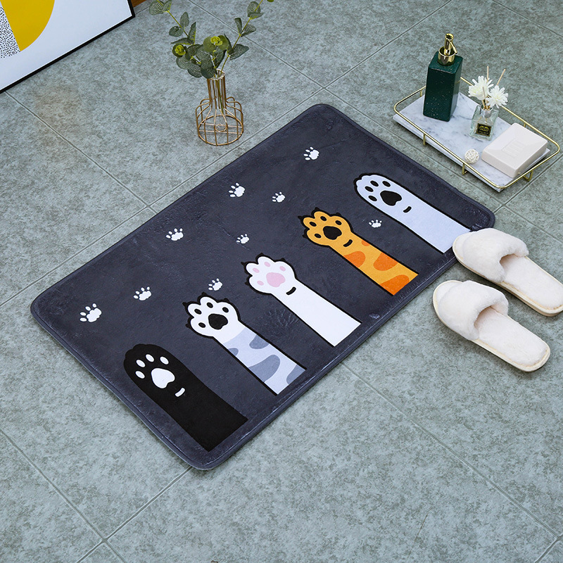 Cartoon Floor Mat Bathroom Water Absorbent Floor Mat Door Mat Home Living Room Door Mat Bedroom Kitchen Bathroom Anti-slip Mat