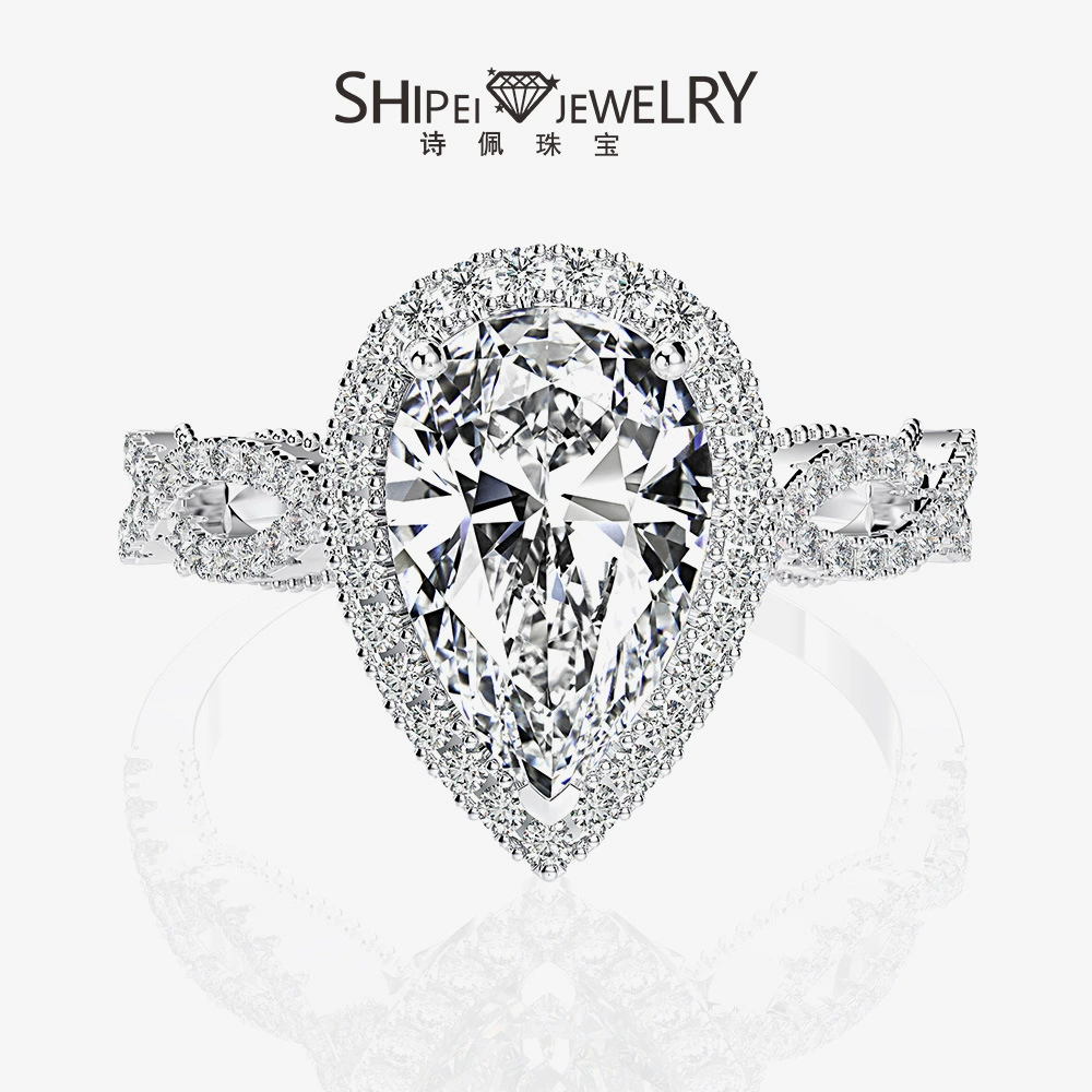 Shipeizhu высококачественное алмазное дно Ldean 8*12 имитация бриллиантового кольца женский основной бриллиант 2-каратное кольцо для костюма S925