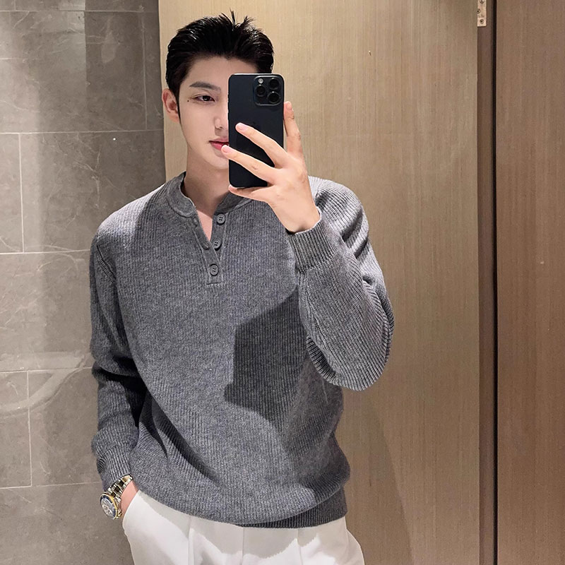 Men's Light Luxury Cable Knit Sweater Half Zip Stand up Collar Old Money Style Spring Autumn Clothing_voghion.com