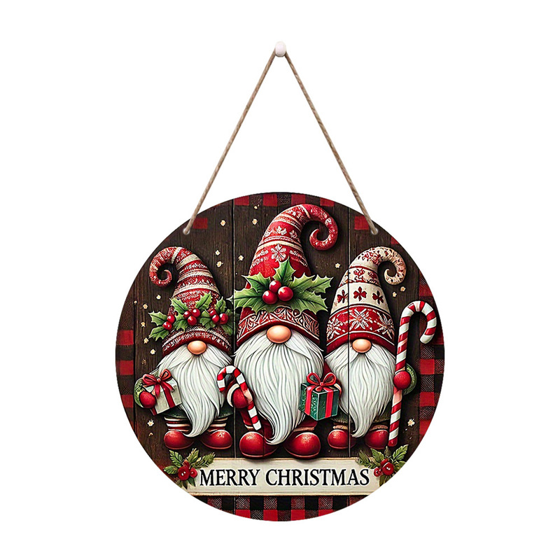 現物アメリカ式クリスマス木製田園歓迎ドア看板丸い表札クリスマス祭りストラップ飾り花輪|undefined